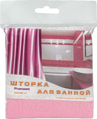 Шторка-занавеска для ванны Comfort Alumin Group 000617 (розовая)