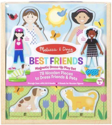 

Развивающий игровой набор Melissa & Doug, Деревянные куклы для наряжания. Лучшие подруги / 19314