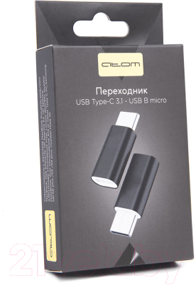 Кабель/переходник Atom USB Type-C 3.1 - USB B Micro (черный)