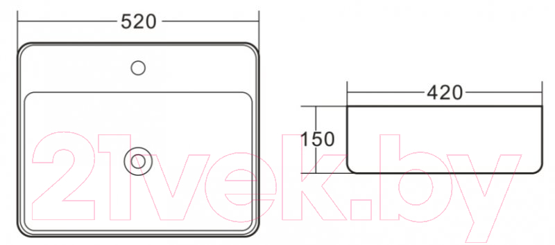 Умывальник BelBagno BB1367