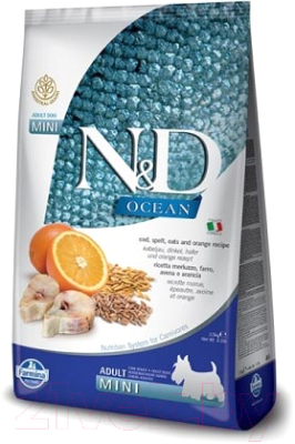 Сухой корм для собак Farmina N&D Low Grain Ocean Codfish&Orange Adult Mini (800г)