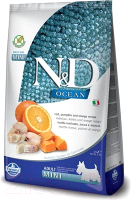 Сухой корм для собак Farmina N&D Low Grain Free Ocean Pumpkin Codfish & Orange Adult Mini (2.5кг)