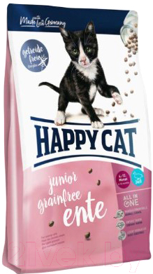Сухой корм для кошек Happy Cat Junior Grainfree Ente / 70366 (4кг)