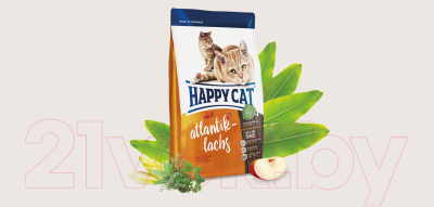 Сухой корм для кошек Happy Cat Adult Atlantik-Lachs / 70194 (1.4кг)