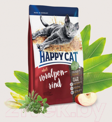 Сухой корм для кошек Happy Cat Adult Voralpen-Rind / 70201 (4кг)