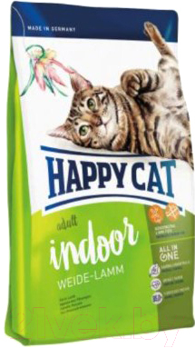 Сухой корм для кошек Happy Cat Indoor Weide-Lamm / 70207 (4кг)