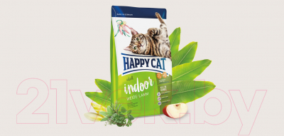 Сухой корм для кошек Happy Cat Indoor Weide-Lamm / 70207 (4кг)