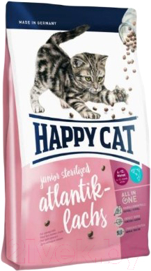 Сухой корм для кошек Happy Cat Junior Sterilised Atlantik-Lachs / 70369 (10кг)