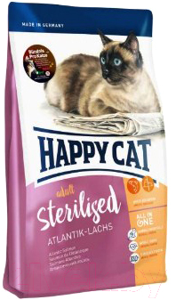 Сухой корм для кошек Happy Cat Sterilised Atlantik-Lachs / 70343 (4кг)