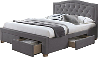 Двуспальная кровать Signal Electra Velvet 160x200 (серый) - 