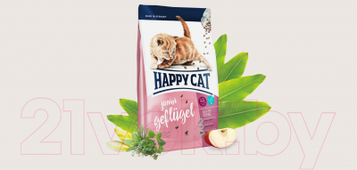 Сухой корм для кошек Happy Cat Junior Geflugel / 70361 (10кг)