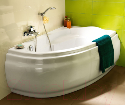 Ванна акриловая Cersanit Joanna 150x95 L / WA-JOANNAx150-L-W (с ножками и экраном)