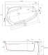 Миниатюра изображения товара Ванна акриловая Cersanit Joanna 150x95 L / WA-JOANNAx150-L-W (с ножками и экраном)