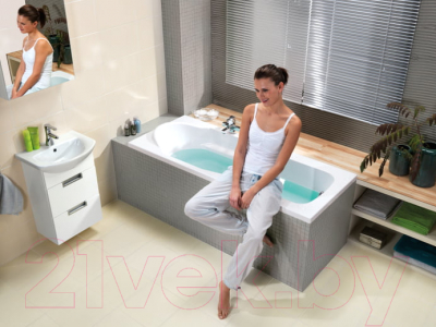 Ванна акриловая Cersanit Santana 160x70 (с ножками и 2 экранами)