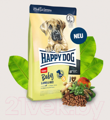 Сухой корм для собак Happy Dog Baby Giant Lamb & Rice / 60594 (15кг)
