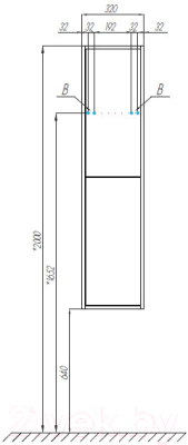 Шкаф-полупенал для ванной Акватон Ривьера (1A239203RVX20)
