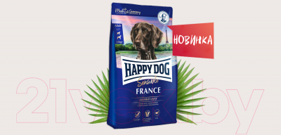 Сухой корм для собак Happy Dog Sensible France утка, картофель / 60554 (11кг)