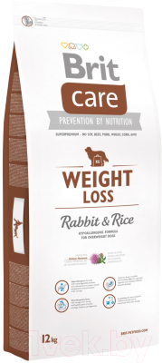 Сухой корм для собак Brit Care Weight Loss Rabbit & Rice / 132736 (12кг)