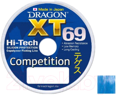 Леска монофильная Dragon XT 69 Hi-Tech Competition 0.18мм 125м / 33-20-018