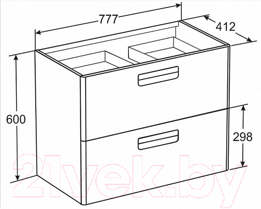 Тумба с умывальником Roca The Gap 80 / ZRU9302732 + A327470000