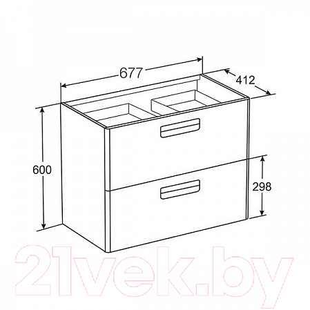 Тумба с умывальником Roca The Gap 70 / ZRU9302878 + A327471000