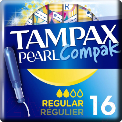Тампоны гигиенические Tampax Compak Pearl Regular (16шт)