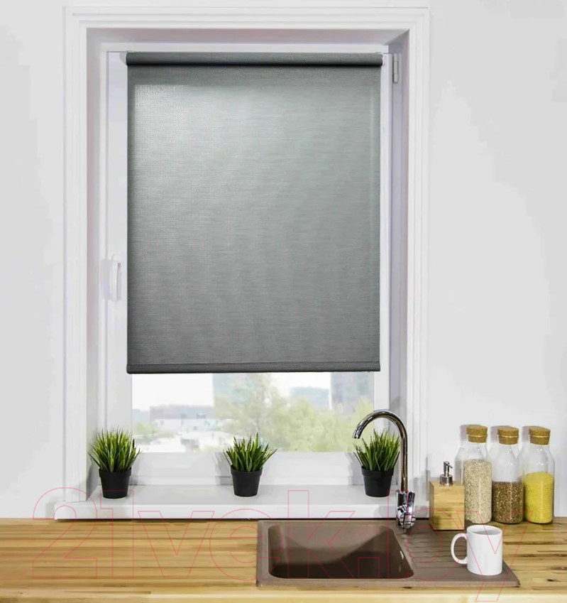 Рулонная штора Lm Decor Камелия LM 49-04 150x170 (темно-серый) — фото 4