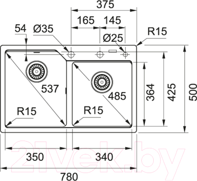 Мойка кухонная Franke UBG 620-78 (114.0595.523)