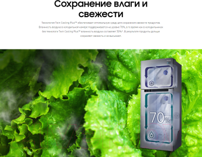 Холодильник с морозильником Samsung RT35K5410S9/WT
