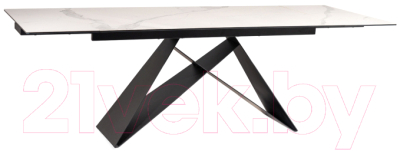 Обеденный стол Signal Westin III Ceramic 160 (белый/черный матовый)