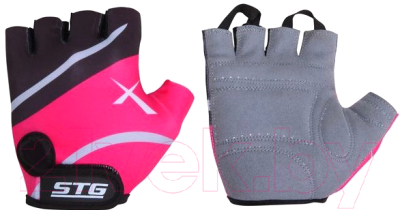 Велоперчатки STG Х61872-Л (L, черный/розовый)