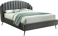 Двуспальная кровать Signal Calabria Velvet 160x200 (серый) - 
