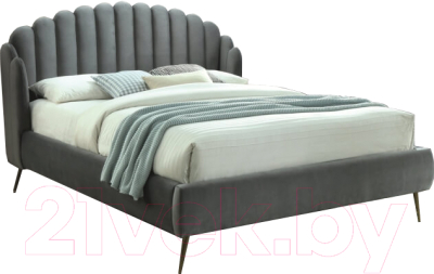 Двуспальная кровать Signal Calabria Velvet 160x200 (серый)