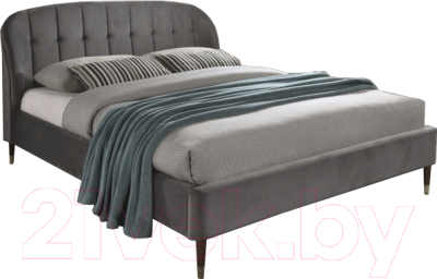 Двуспальная кровать Signal Liguria Velvet 160x200 (серый)