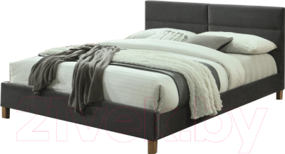 Двуспальная кровать Signal Sierra 160x200 (серый/дуб)