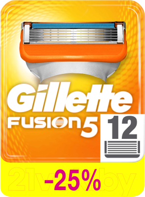 Набор сменных кассет Gillette Fusion (12шт)