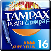 Тампоны гигиенические Tampax Compak Pearl Super Plus (16шт) -