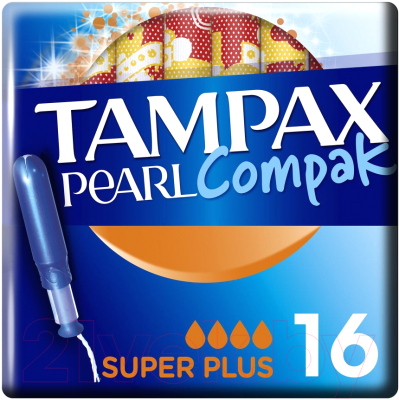 Тампоны гигиенические Tampax Compak Pearl Super Plus (16шт)