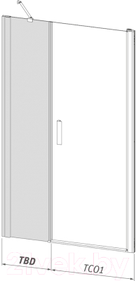 Душевая дверь Roltechnik Tower Line TCO1/110+TBD/24 (хром/прозрачное стекло)
