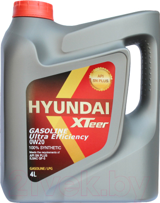 Моторное масло Hyundai XTeer Gasoline Ultra Efficiency 0W20 / 1041121 (4л)