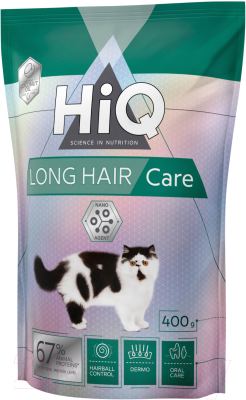Сухой корм для кошек HiQ Long Hair Care / 45436 (400г)