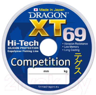 

Леска монофильная Dragon, Голубой, XT 69 Hi-Tech Competition 0.22мм 125м / 33-20-022