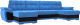 Диван П-образный Лига Диванов Нэстор 157 / 31529 (велюр, голубой/черный) - 