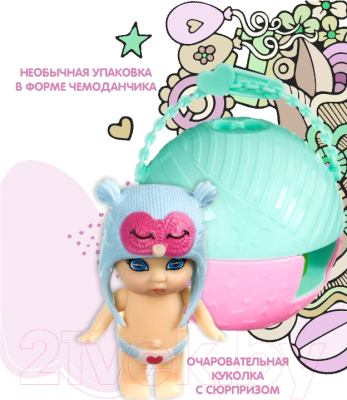 Кукла с аксессуарами Bondibon OLY в шапочке-ушанке с животным / ВВ3890