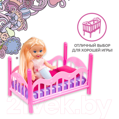 Кукла с аксессуарами Bondibon OLY с кроваткой / ВВ3994