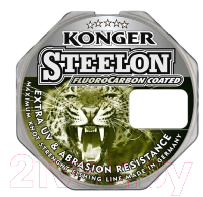 

Леска монофильная Konger, Светло-серый, Steelon Fluorocarbon 0.35мм 150м / 220150035