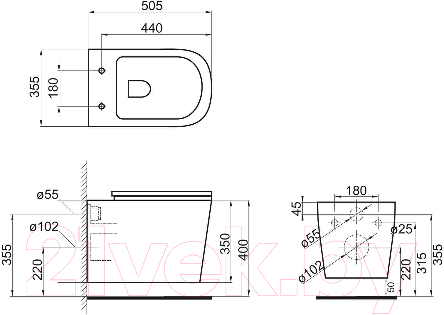 Унитаз подвесной BelBagno BB132CHR