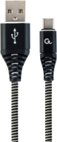 Кабель Gembird CC-USB2B-AMCM-2M-BW (2м, черный/белый) - 