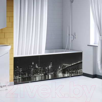 Экран для ванны Comfort Alumin Group Ночной город 3D 150x50