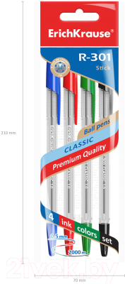 Набор шариковых ручек Erich Krause R-301 / 44593 (4шт)